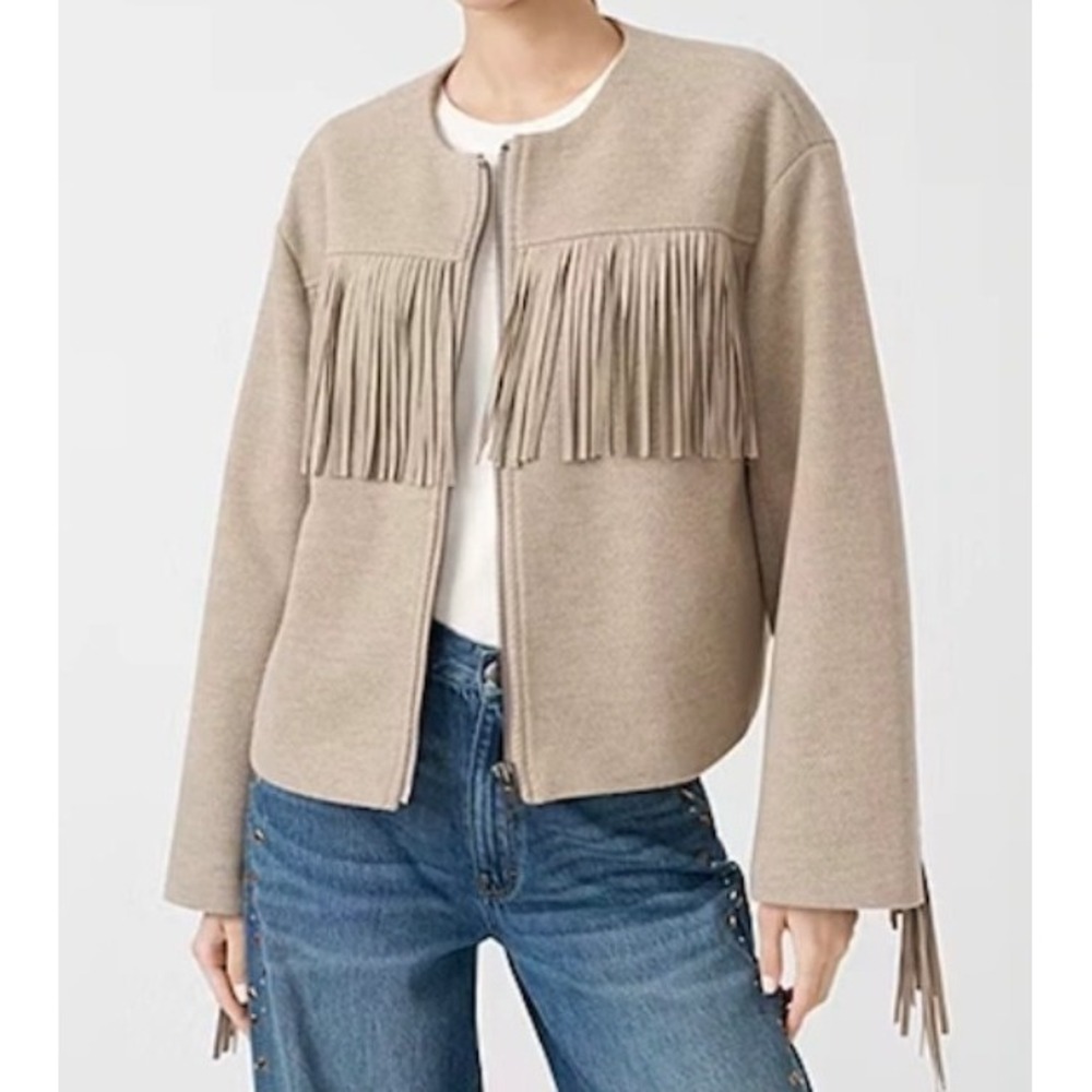 Rebecca Minkoff Women Fringe Boho Western Hippie Jacket Rock Concert Festival XL